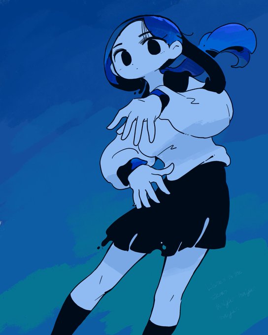 「blue theme standing」 illustration images(Latest)