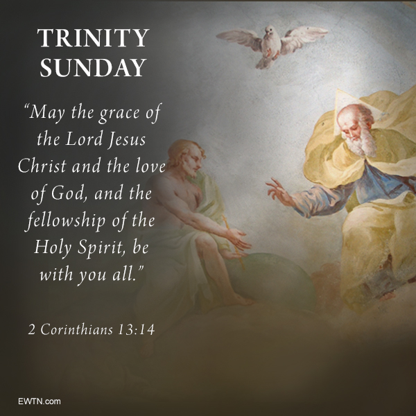 Today is the Solemnity of the Most Holy Trinity. Three Divine Persons in One God. A profound mystery. What a great and awesome God we have! ewtn.com/catholicism/se…