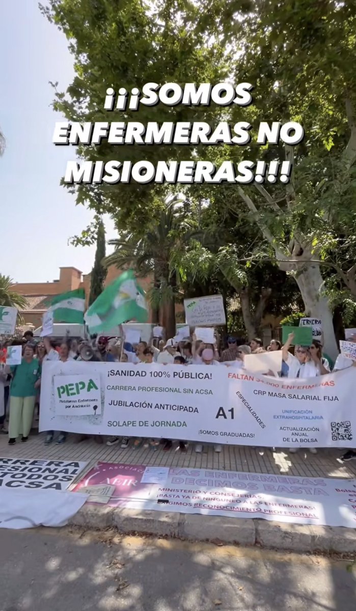 CatInfermeres's tweet photo. 📣📣📣 Des d’Infermeres de Catalunya donem suport a totes les mobilitzacions que reclamin millores per la nostra professió. 

Avui @enfermerasxandalucia posen de manifest i surten al carrer per visibilitzar moltes de les mancances que encara tenim les infermeres a nivell laboral.

Força companyes 💪

@todosomospepa