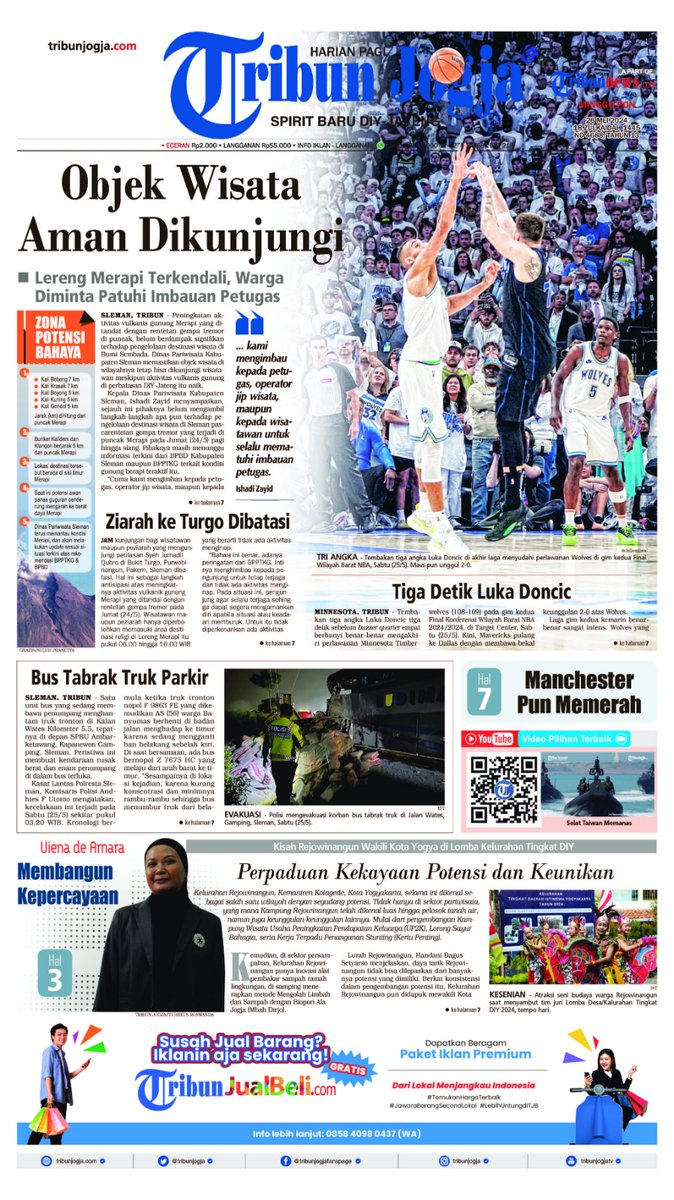 Tribun Jogja edisi Minggu, 26 Mei 2024. #merapi #nba