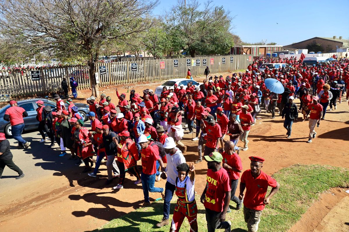 🚨Happening Now🚨 The Razzmatazz has started as the Red Sea floods the streets of Sedibeng! Victory is certain! #VoteEFF