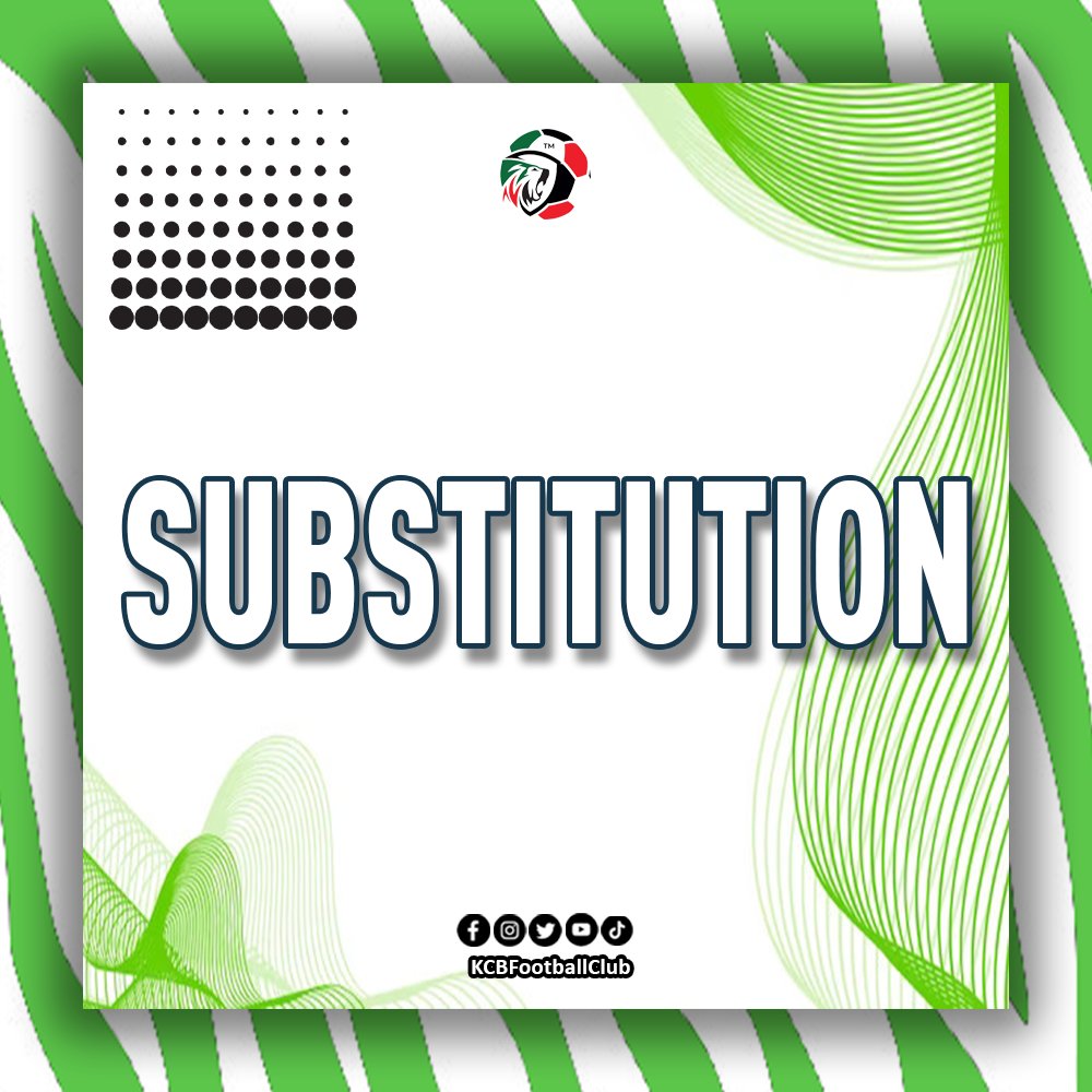 ⏱️ 99 🔄 Substitution Shadrack Simiyu has been brought on to replace the injured Stephen Etyang. KCB 1️⃣-1️⃣ Sharks #KCBKAK #Believe #LionHearted 🦁