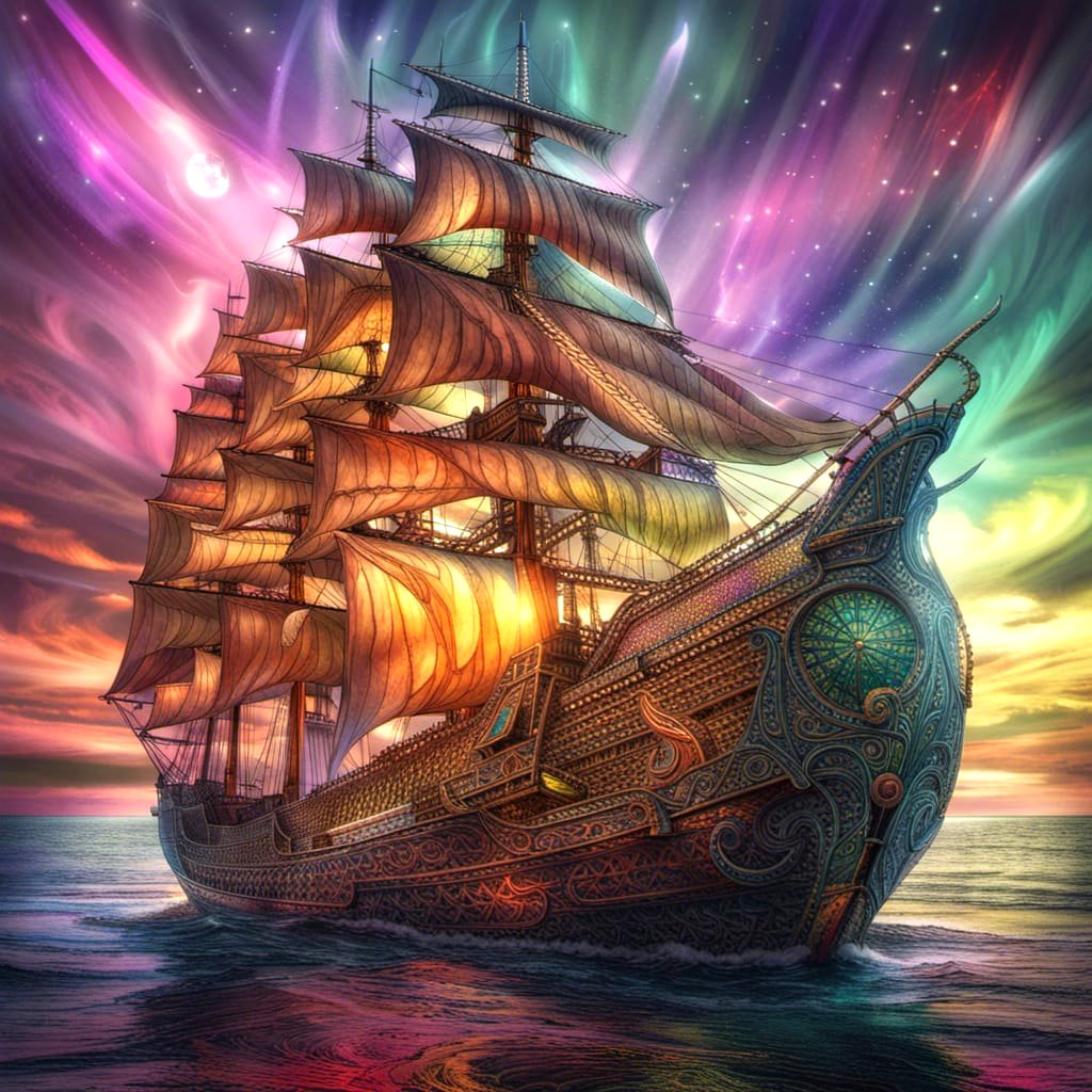 Royal Ship 1/1 edition, available on objkt 2 XTZ #tezosart #tezos #AIart Link 🖇️ below 👇