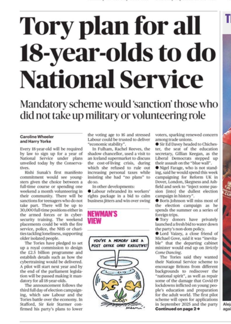 National service would cost £2.5bn pa. Imagine what we could do with £12bn per parliament to spend on young people - lift children out of poverty, fix the broken care system, improve support for MH, invest in education, rebuild youth services. It's a long list & not a gimmick.