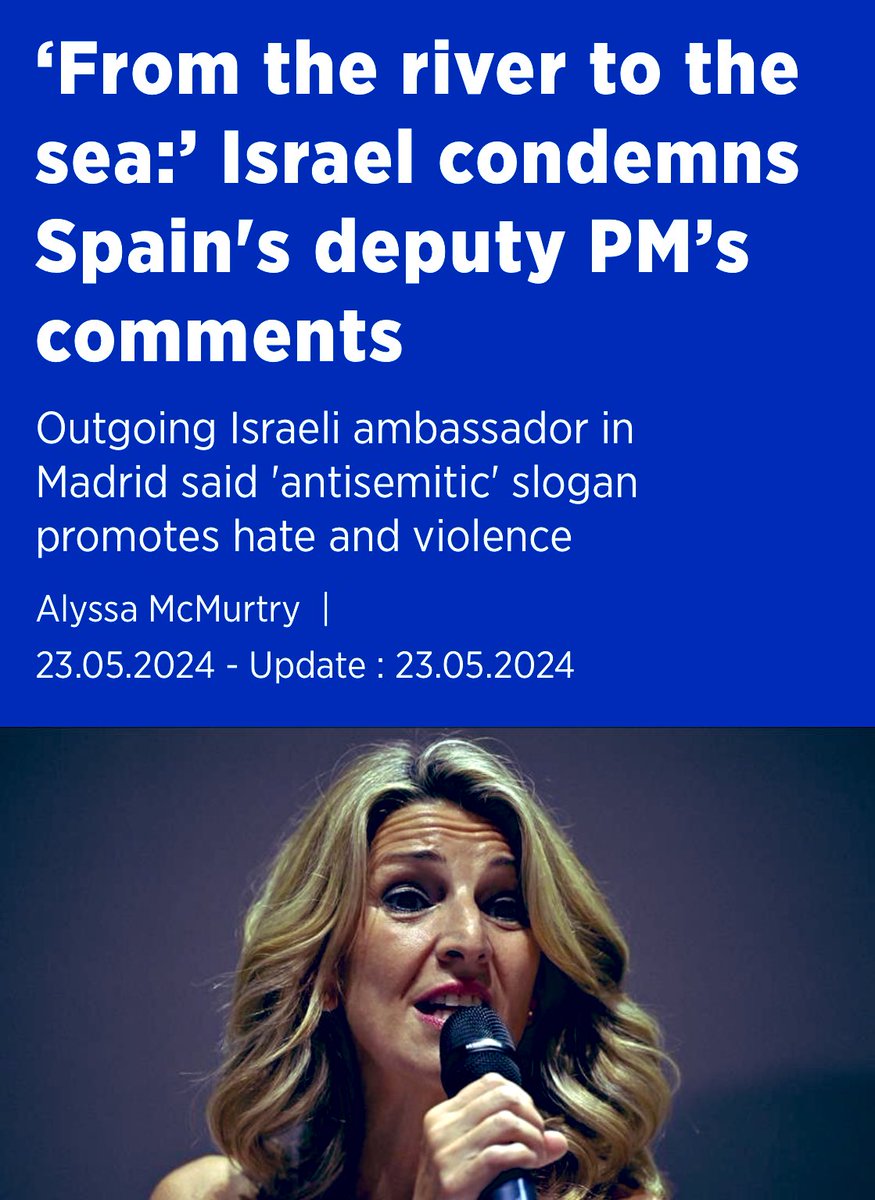 In 1492, #Spain decided there's no place for Jews in the country. It took Spain 500 years to apologize for the #Inquisition! In 2024, Spain's Deputy Prime Minister, Yolanda Díaz, declared there's no place for #Israel in the world. Will it take another 500 years for an apology?