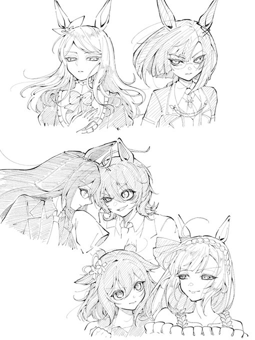 普段仲良しだけど戦場ではライバルとしてバチバチなのが大好きっていう落書き 