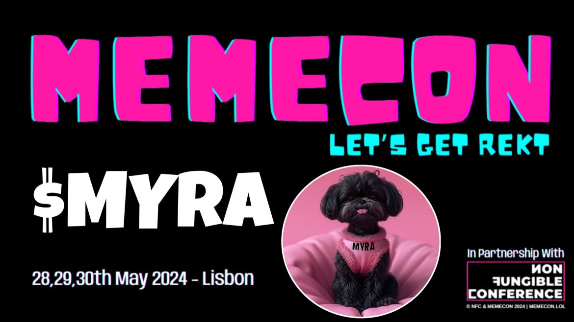 Happy Sunday $MYRA Community ❤️ 🌤 We are so excited to join #MEMECON in just 2 Days ✅🥳 LETSSS GET REEEEEKT 😎