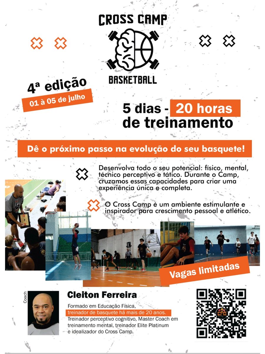 CoachCleiton's tweet photo. O Cross Camp não se limita a arremessos perfeitos ou dribles habilidosos. Estamos aqui para desenvolver todo o seu potencial: físico, mental, técnico perceptivo e tático. Durante o Camp, cruzamos essas capacidades para criar uma experiência única e completa. https://t.co/h85kSDGYg4
