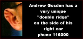 We are still asked about Andrew's ear. He has a 'double ridge' on the side of his right ear which is as unique to him as a finger print. He is also deaf in his left ear and has to wear strong prescription glasses (or contact lenses) Read more here >>> helpustofindandrew.weebly.com/blog/searching…