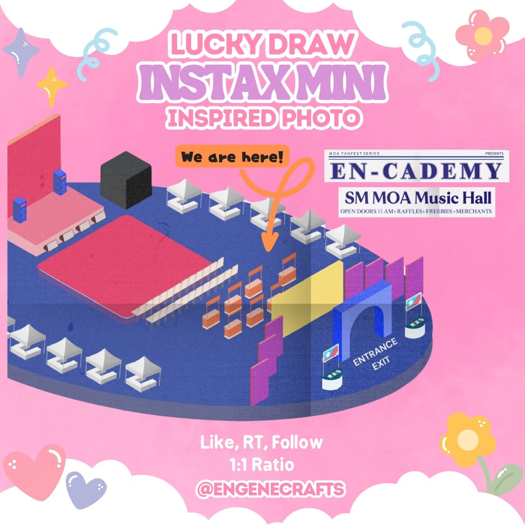 Get a random instax mini inspired photo from our Lucky Draw Machine🩷

fan support by 
<a href="/engenecrafts/">ENHYPEN IS 7</a>

♡ follow, like &amp; rt
♡ show proof on d-day
♡ strictly 1:1
♡ SM MOA Music Hall. May 28, 2024. 11am.   

Hope you pull your bias! See you! 🩷
#ASweetExperienceWithBENCH