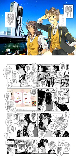 8月まさかのガタケでtwstオンリーが開催されるということなのでレさんとラくんが新潟を食べ歩きするまんがをかきました(??) 