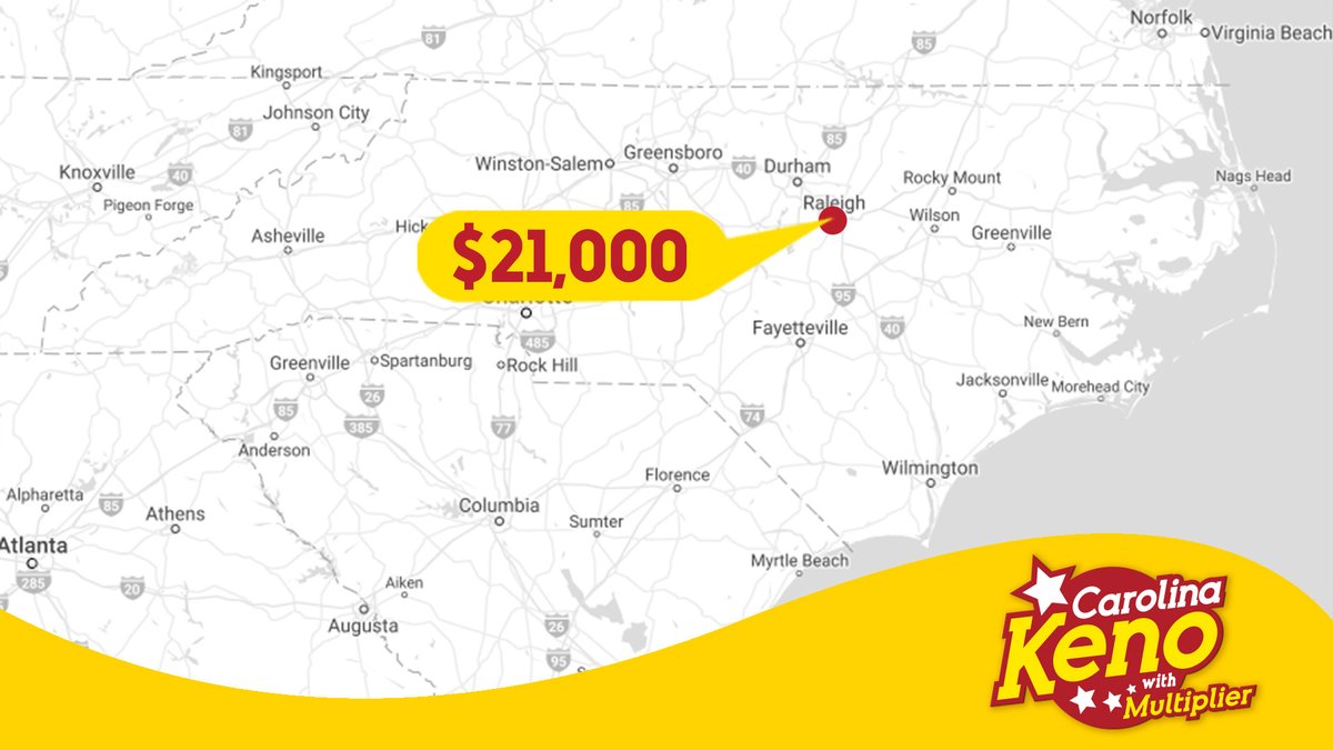 Congrats to the lucky #NCLottery player who won $21,000 on #Keno yesterday! The winning ticket was purchased at Valero on Glenwood Ave. in #Raleigh.