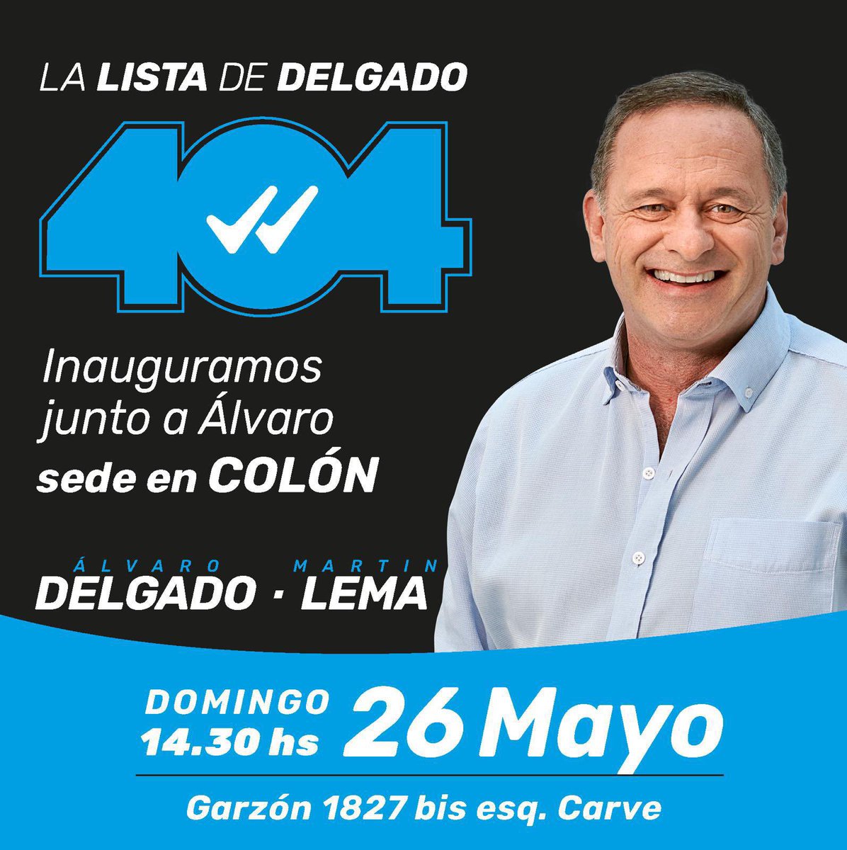 Hoy! Los esperamos junto a nuestro candidato @AlvaroDelgadoUy #UruguayParaAdelante