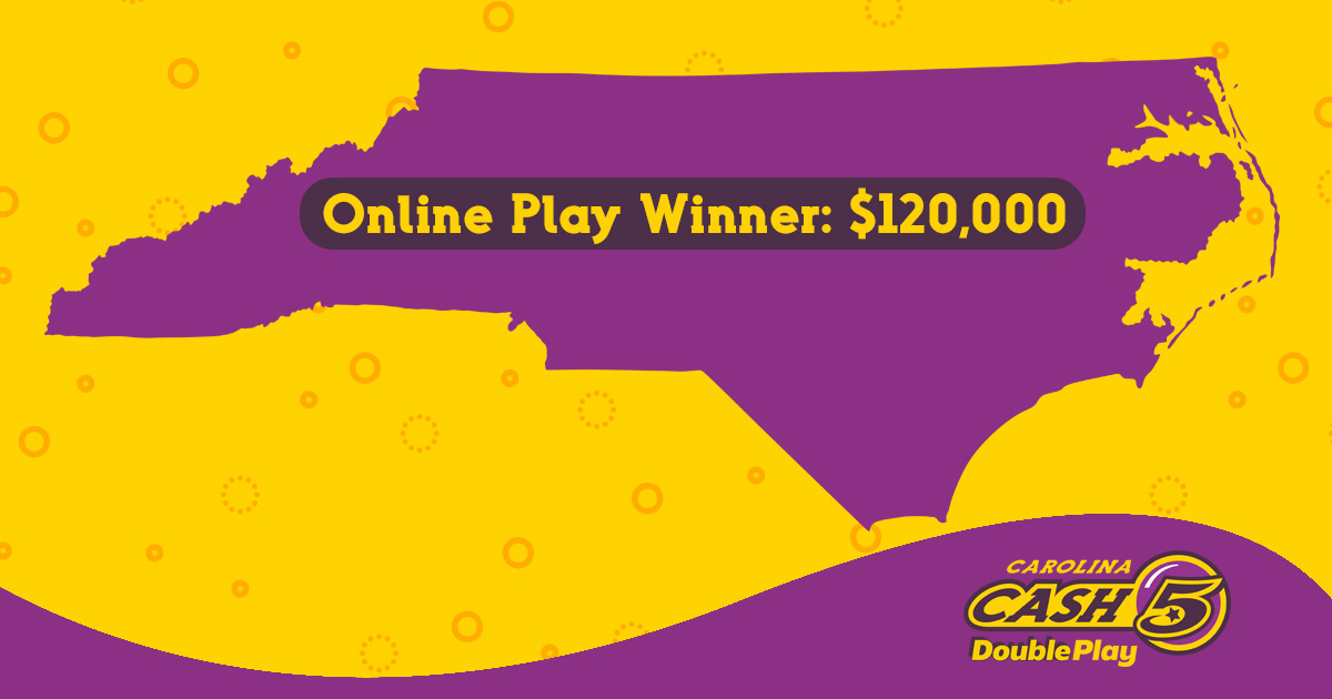 Congratulations to the #NCLottery player who tried their luck on last night's #CarolinaCash5 drawing and won a $120,000 jackpot! The winning ticket was purchased through Online Play.