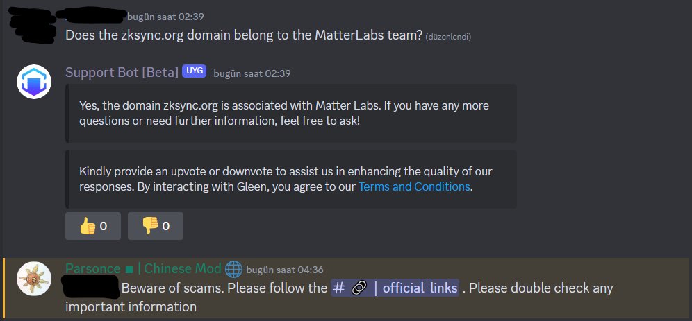 It seems like zksync(dot)org domain is now marked as a legit (not fake) domain in @zksync Discord.

This domain was registered 1 day after zksync.io domain. And it was leaked 2-3 weeks ago, then instantly turned offline. 

The ticker was $ZK in the leaked website.👇