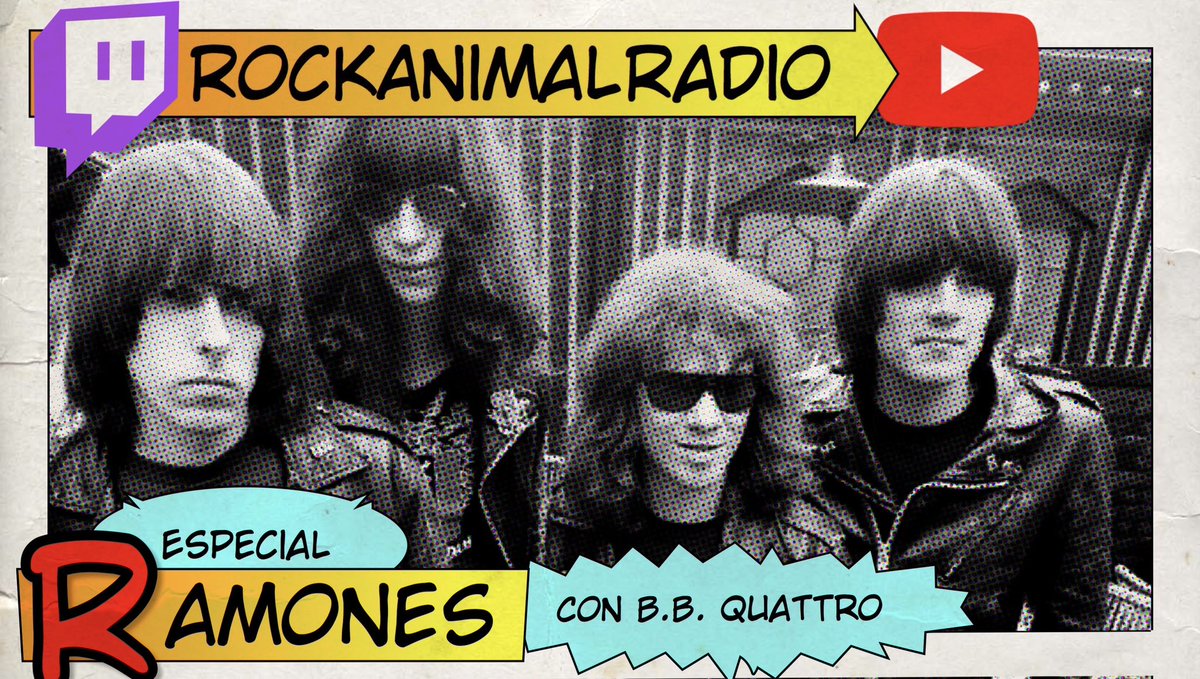 Sigo rescatando para el nuevo canal de Rock'n'Roll Animal emisiones que estaban en el viejo.

Yo planteé una pregunta: 

¿Son los #Ramones la mejor banda de la  historia?

Para nuestro invitado ¡por supuesto! Y es que a B.B. Quattro (aka Jonathan Vidal, bajista de Suzy &amp; Los
