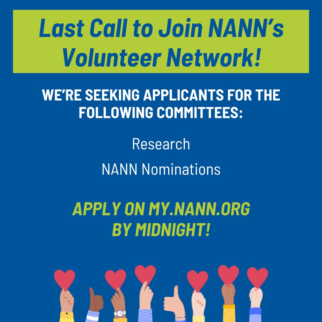 Today is the last day to apply to join NANN’s Volunteer Network!

Don’t wait to apply: my.nann.org/vmpages/volunt…

#nicunurse #neonatalnurses #nursevolunteers