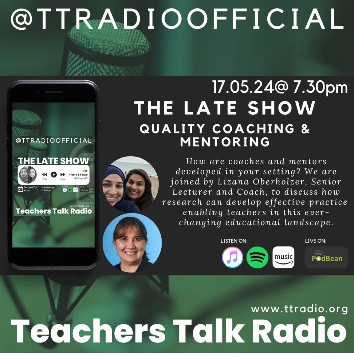 Such a privilege to speak to @NazyaaG and Krupa Patel about coaching and mentoring. If you would like to catch up on the talk please click on the link below: @wlv_uni @UoW_CREST @WomenEd @BAMEedNetwork ttradio.org/listenback/epi…