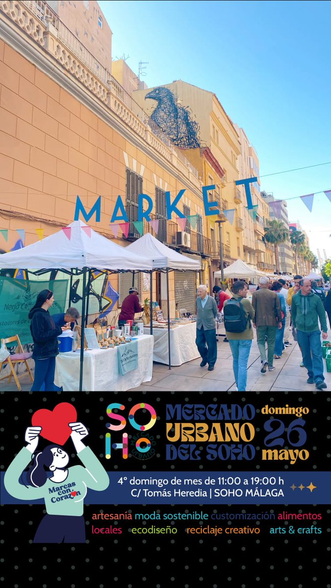 OIenMalaga's tweet photo. ¡VENTE! 🥳 hoy domingo estamos con stand en el Mercado urbano del #Soho en #Málaga 😍

Un sinfín de novedades de @ComercioJustoOI de @OxfamIntermon 💚 textil, decoración, alimentación, cosmética,... 

De 11 a 19h C/Tomás Heredia #Malaga Marcas con ❤ ¡te esperamos! https://t.co/SorDtfQl3K