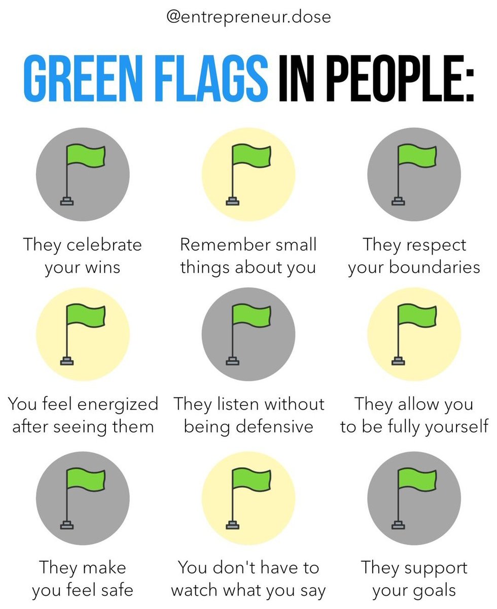 EmpireEd's tweet photo. Green Flags In People : https://t.co/e0MEZJKgTP