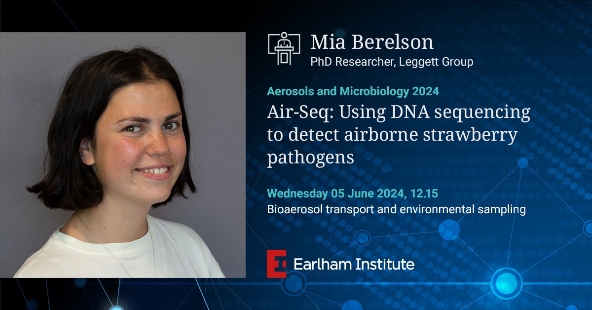 👥 Next month, PhD researcher @MiaBerelson is speaking at the @MicrobioSoc #MicroAerosols24 conference. As part of @richardmleggett's group, Mia is using air #sequencing #technology to detect airborne #croppathogens. okt.to/Gdt3ua
