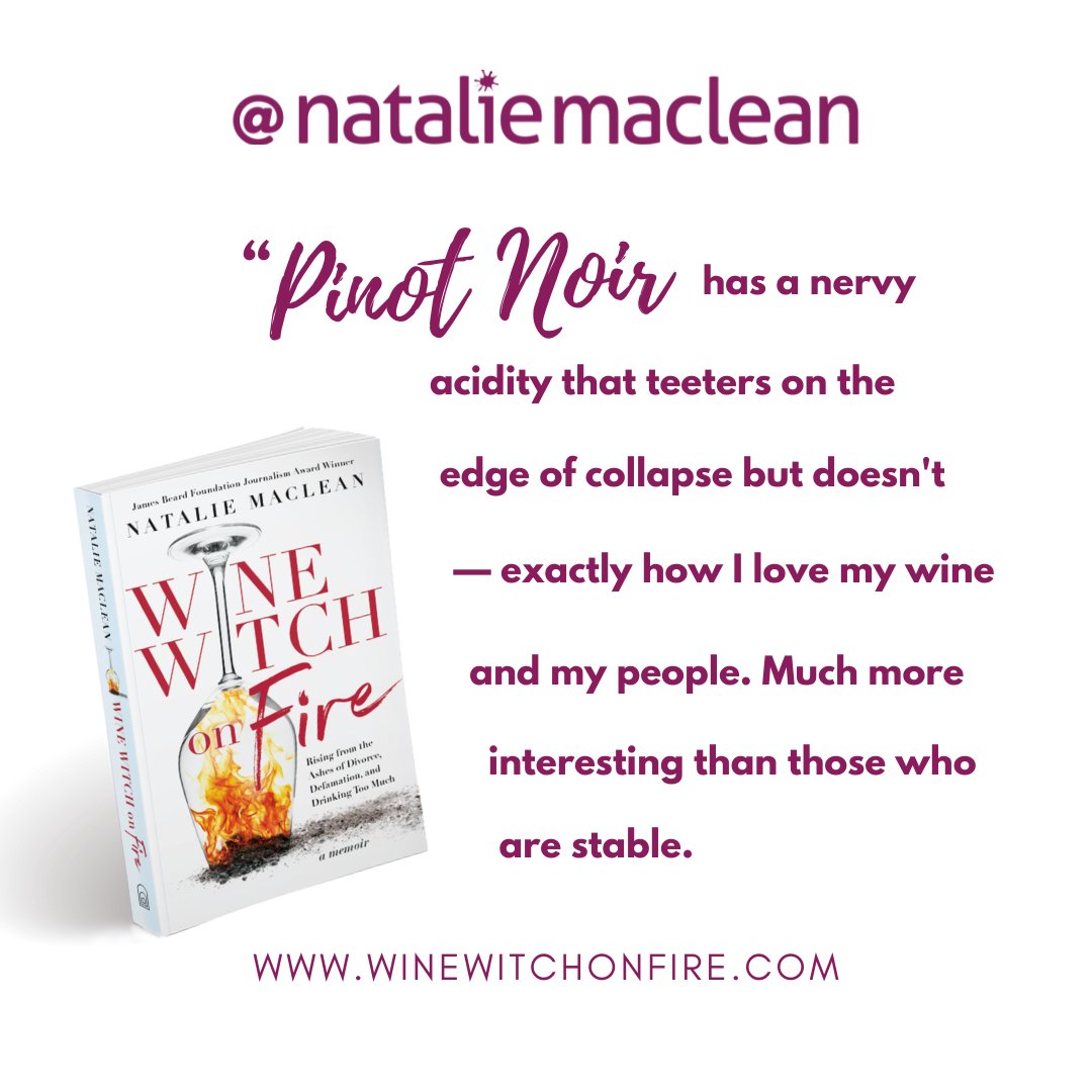 Are you a fan of Pinot Noir❓ Read more about Pinot Noir in my book here 👇 nataliemaclean.com/blog/retailers… Cheers🥂 Natalie @dundurnpress @trfnews @HornblowerBooks @sandhillbooks #nataliemaclean #winewitchonfire #booktwitter #booklaunch #canadianauthor #memoir