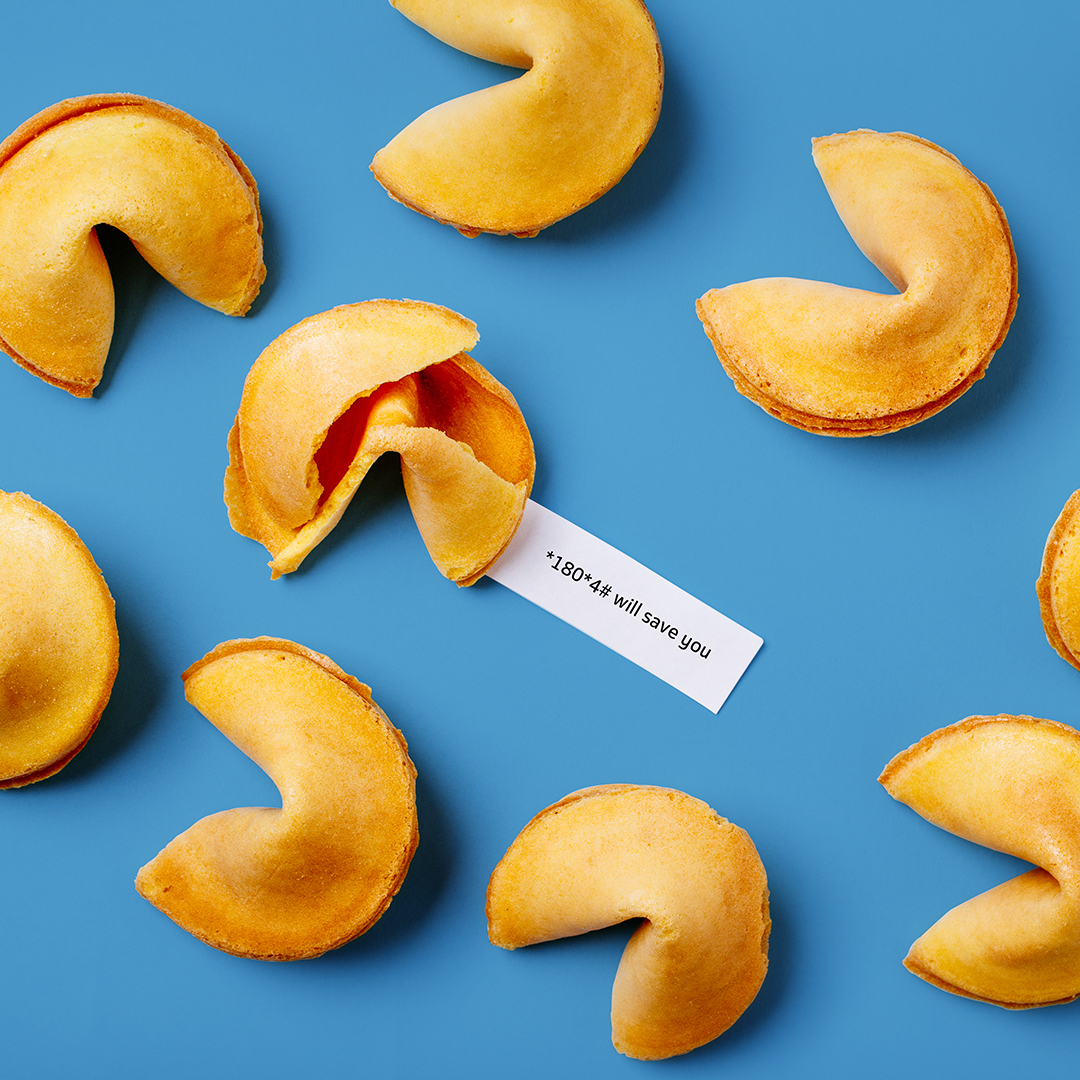 Your fortune cookie says, ‘There is no airtime or data emergency in your future’. 🥠 Why? Because you can do an Emergency Top-up. Dial *180*4#, follow the prompts 📱and keep surfing the net, chatting, and scrolling.