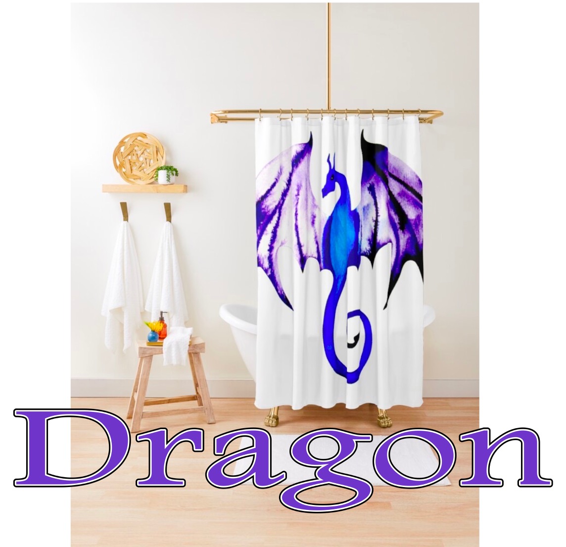 Dragon lovers! This awesome dragon is available as a whole range of products from our Redbubble shop. redbubble.com/i/shower-curta… #Redbubble