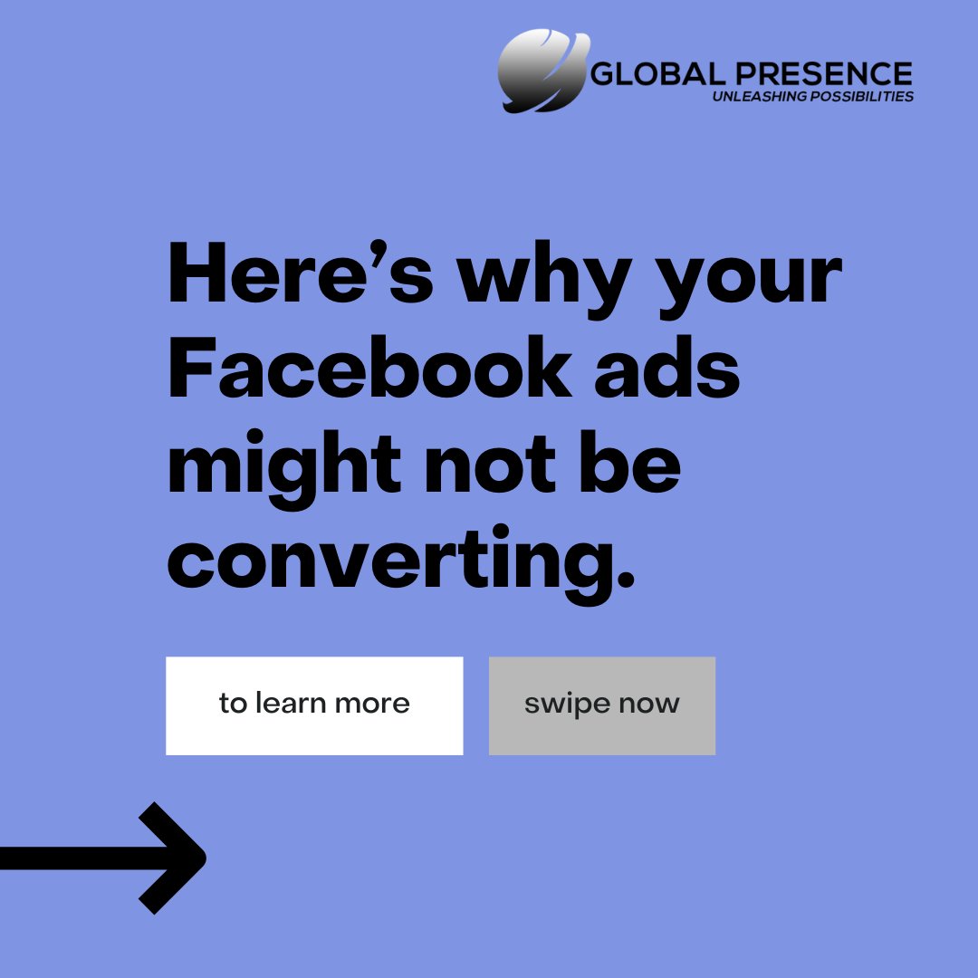 globalpresence's tweet photo. Are your Facebook ads not converting? 😟 Don't worry, you're not alone! Many businesses struggle to see a return on their investment. At GP Marketing, we specialize in turning those clicks into customers. Let's chat about how we can optimize your campaigns for maximum impact! 🚀 https://t.co/wOgxt5ic7j