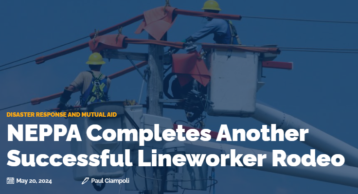 🌟Check out this fantastic article by the American Public Power Association (@publicpowerorg) covering NEPPA's #LineworkerRodeo in #HullMA. Click the link below to read more! ⚡️ 

🔗 ow.ly/ntl450RSWBn

#NEPPA #LineworkerRodeo #PublicPower #LineworkerPride