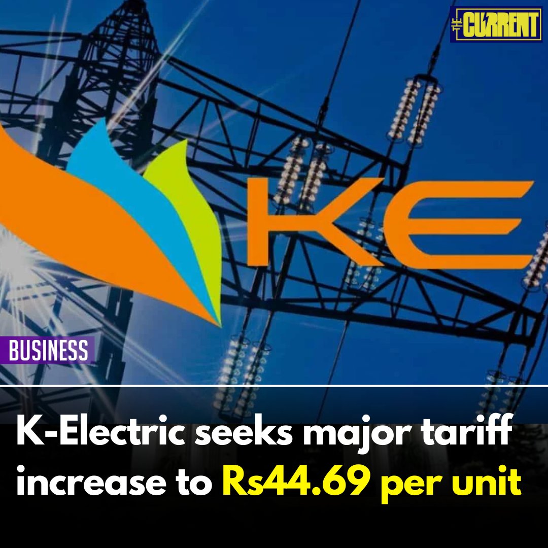 K-Electric has proposed a substantial increase in its basic power tariff, seeking to raise the rate by Rs10.69 per unit to Rs44.69 per unit.

Read more: thecurrent.pk/k-electric-pow…

#TheCurrent #ElectricityTariff #Kelectric