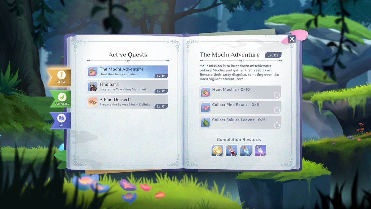 Open your book to a thrilling adventure of quests:

Join in the excitement of combat and the delicious pursuit of desserts! 📖🍡