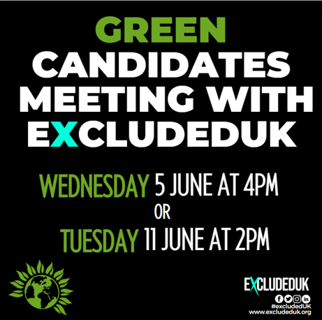 Come on @TheGreenParty candidates... get yourself booked onto one of our online zoom meetings to discuss how to engage #ExcludedUK members leading up to the General Election. There are 3.8 million UK taxpayers excluded from Covid-19 financial support who are extremely