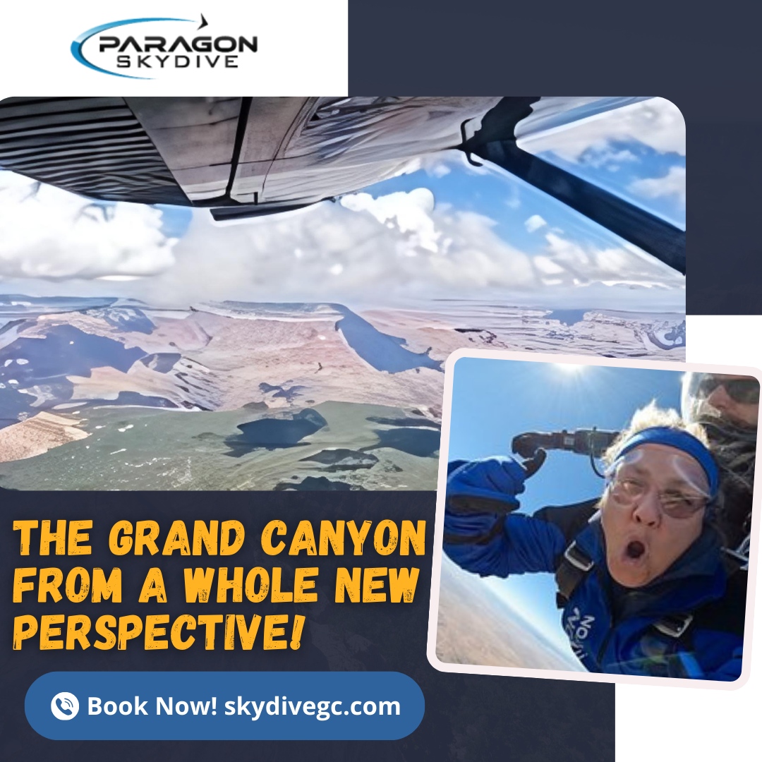 🪂Experience the majesty of the Grand Canyon from a whole new perspective! 🌄 Soar above the stunning cliffs and deep canyons with a skydive adventure. 💫 Book now and feel the rush of adrenaline as you take in the breathtaking views.

#skydivegrandcanyon #grandcanyon #tandem