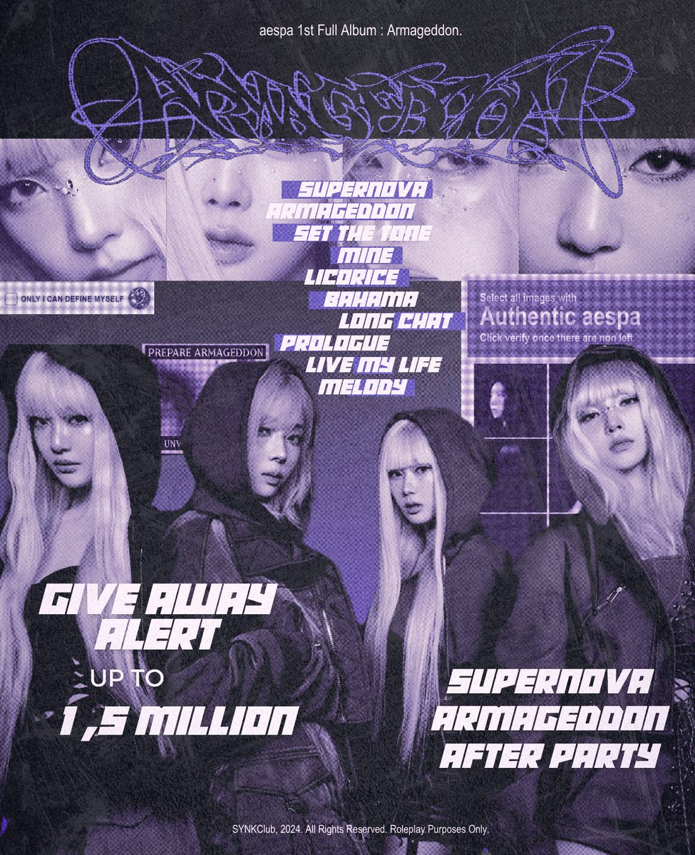 ㅤㅤ
( ✶ )   아마겟돈   big   𝖽‌𝖺‌𝗒  o’ superbeing 𝘨𝘪𝘳𝘭𝘴  we, SynkClub, are ready to unveil our project for Armageddon’s arrival. We aim to make everything even more exciting while maintaining total enthusiasm. Step forward ’n see what we offer!
ㅤㅤㅤㅤㅤㅤ