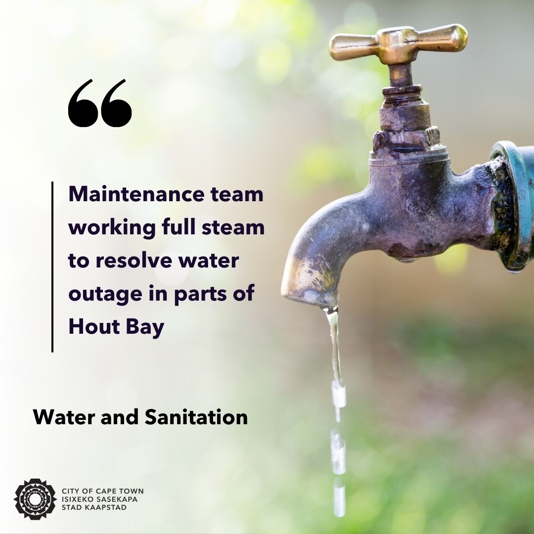 Maintenance team working full steam to resolve water outage in parts of Hout Bay Read more: bit.ly/4dSHPqf #WaterandSanitation