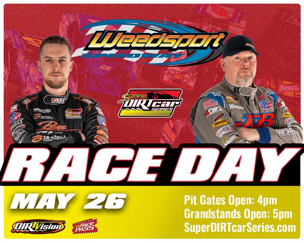 𝙍𝘼𝘾𝙀 𝘿𝘼𝙔! The Super DIRTcar Series returns to action in the Heroes Remembered 100 at @WeedsportSpdwy! 📍Weedsport, NY 🎟️: bit.ly/4cVF2fu 📺: @dirtvision ⏱️: @MyRacePass