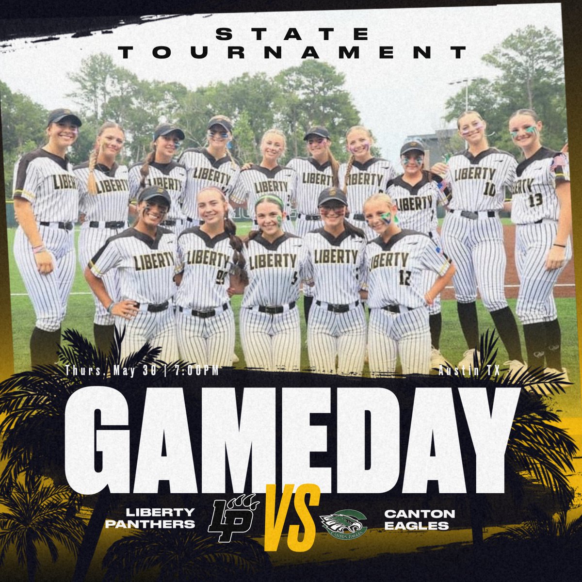 🚨STATE SEMI-FINALS🚨

The Lady Panthers are headed to the State Tournament and will face Canton!

Game is scheduled for Thursday, May 30th at 7:00PM. Red &amp; Charline McComb Field.