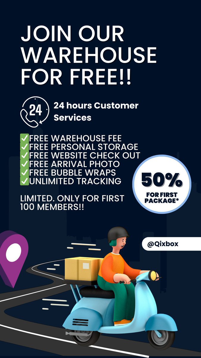 Join our warehouse for Free and get more benefits😍

We can ship worldwide with direct shipping, K-Packet and Shopee

Online check out is free for Qixbox's members🔥

LIMITED ONLY 100 MEMBERS

tinyurl.com/Qixbox