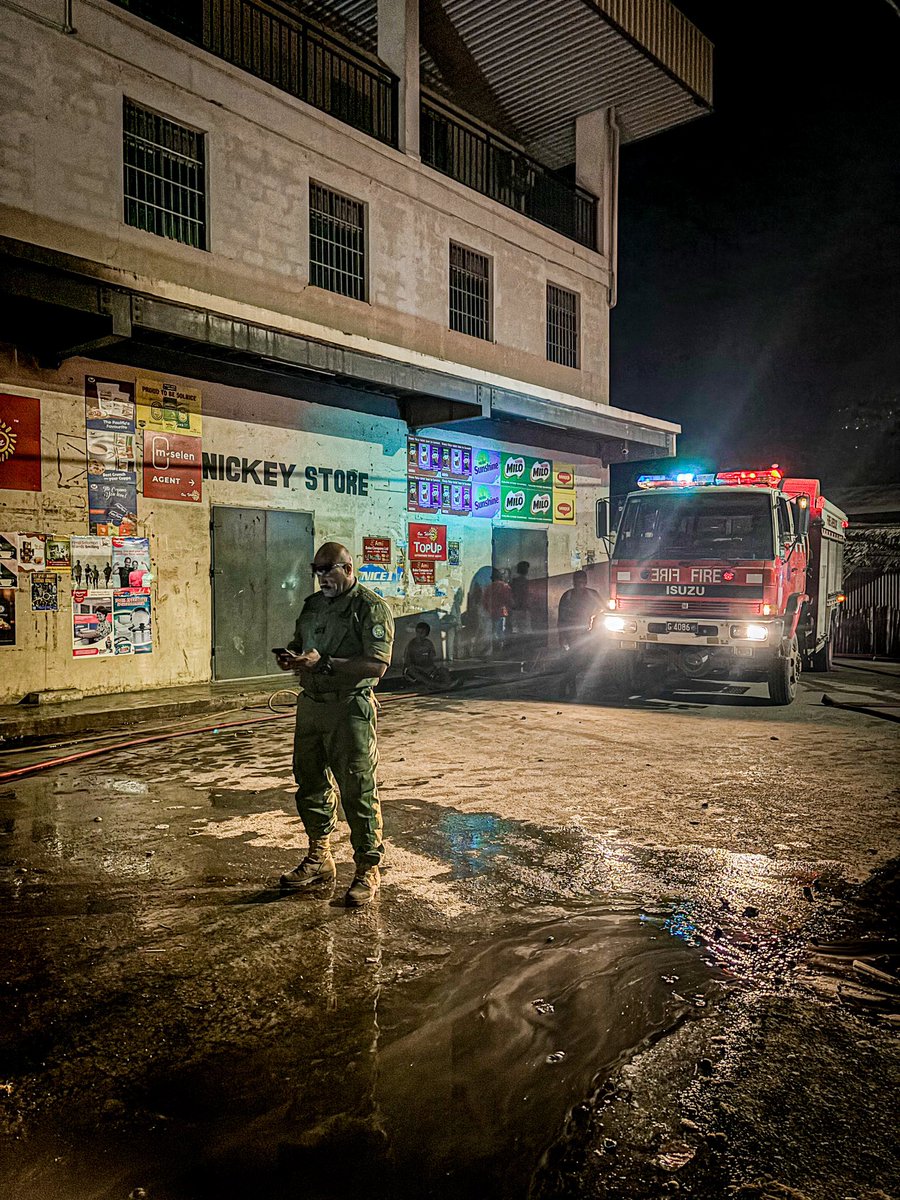 'Grateful for the Fijian military & local fire police who swiftly contained the fire at a Chinese shop in Henderson. Collaboration saved the day! #TeamEffort #FireSafety'