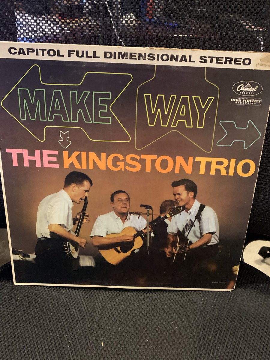 I’m doing my #albumadayin2024 thing - playing my #records back to back. Next: The Kingston Trio, Make Way. Low key but wonderful. Hard Travelin’, Hangman, and The River is Wide are #folkmusic classics. You? #vinyl #folk #60s #NowPlaying #vinylcollector 
#RockSolidAlbumADay2024