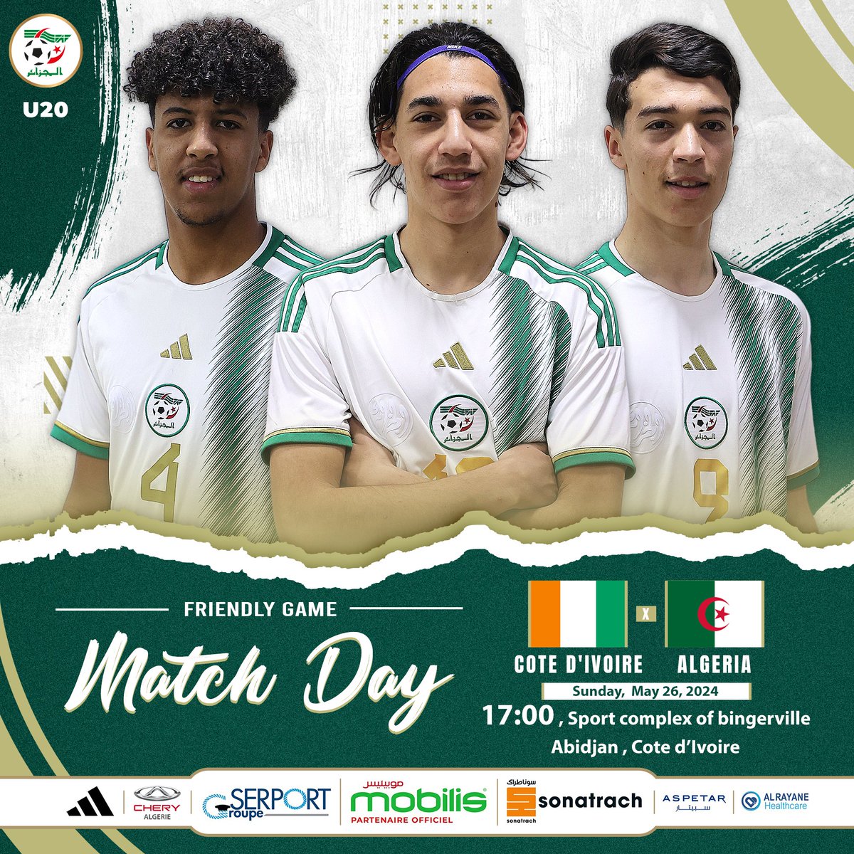 MATCH DAY | يوم المباراة #LesVerts_U20 | #123vivalAlgérie🇩🇿