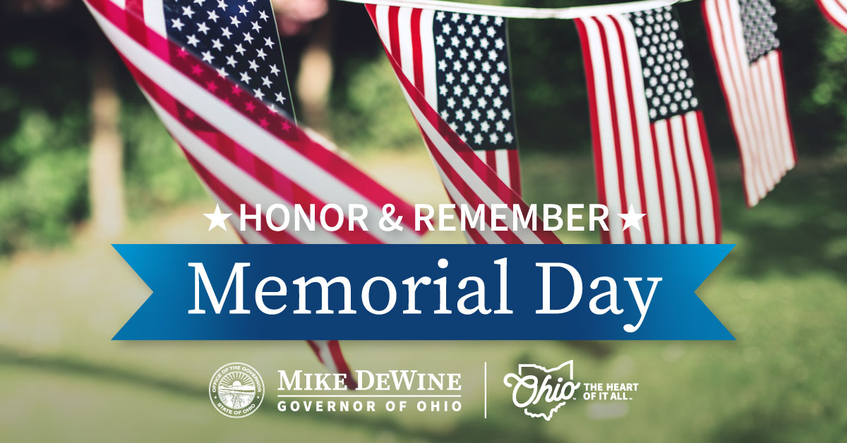 On this Memorial Day, I encourage you to take a moment to remember and honor the men and women who gave their lives fighting for freedom and opportunity for our country.
