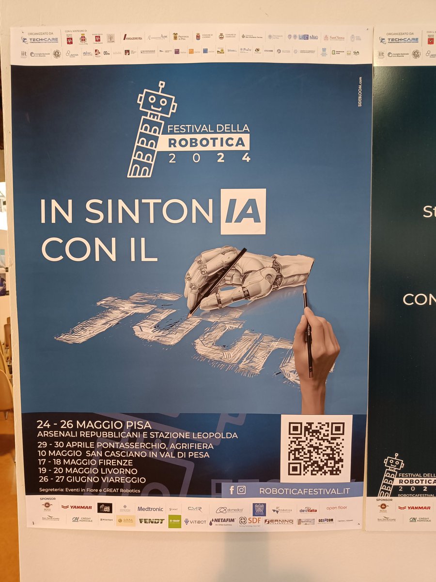 Today at Festival della Robotica #Pisa come to attend the exciting talks of <a href="/GallianiMarina/">Marina Galliani</a> and <a href="/bressi_anna/">Anna Chiara Bressi</a> about our research <a href="/LAMPSe_group/">LAMPSe group</a> 
<a href="/ScuolaSantAnna/">ScuolaSantAnna</a> 
#robotics #divulgazione 
#research
