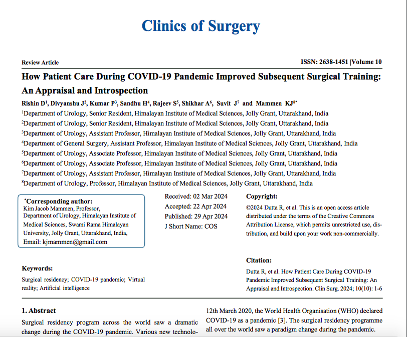 rishindutta's tweet photo. Proud to present our review article showcasing the positive effects of COVID pandemic on the surgical residency programme globally
https://t.co/xZGz0BZ4Ww https://t.co/Y5JmrHlMeQ