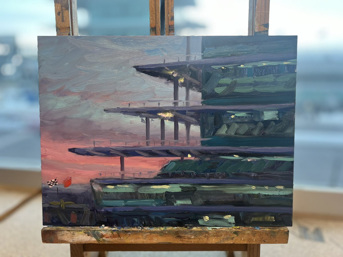 Race day pictures of sunrise by local artist Justin Vining.
He’ll also live paint the winning moment of the race.
He’s made this an annual tradition! #WRTV500