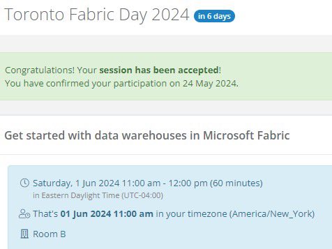 DavidAbu_'s tweet image. I will be speaking at the Toronto Fabric user group, if you are close by and you are interested in learning Microsoft Fabric, kindly read the post below, register and visit.

Cheers

Location: Microsoft office Toronto 
Date : June 1st
