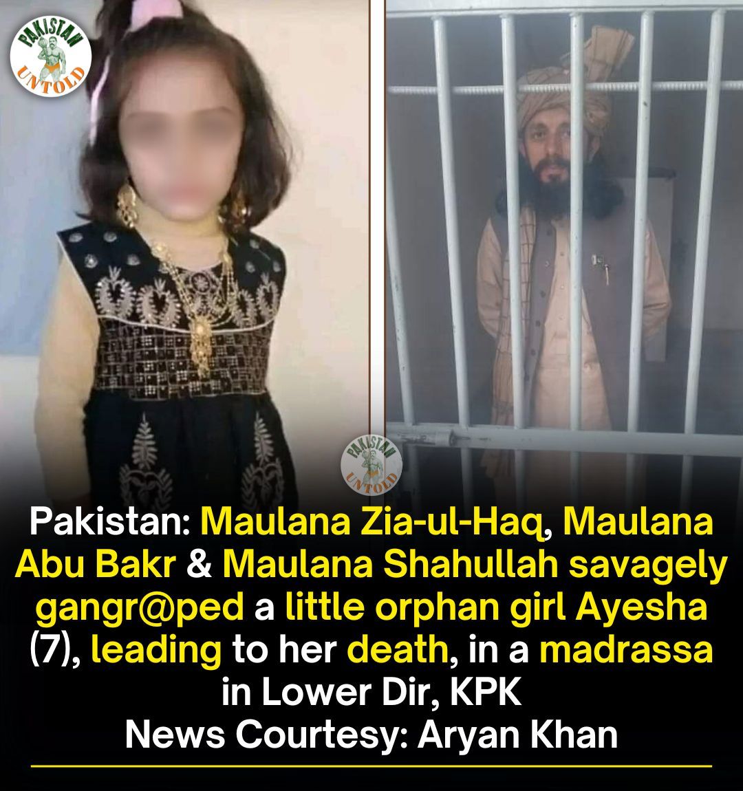 7 yr old orphan girl Brutally gangr@ped by three Pak Molvis leading her to death. They force the world to observe a useless Islamophobia day but themselves hate little kids, minorities & women so much.