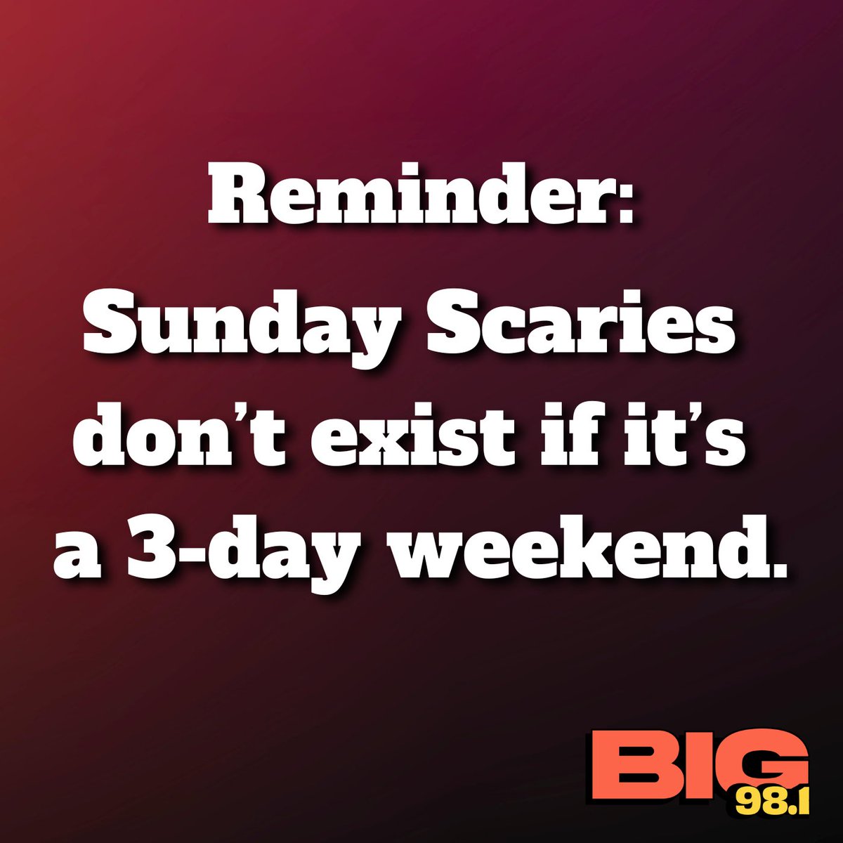 This is your sign to relax and soak up the sunshine today. You deserve it. 😎 #BIG981