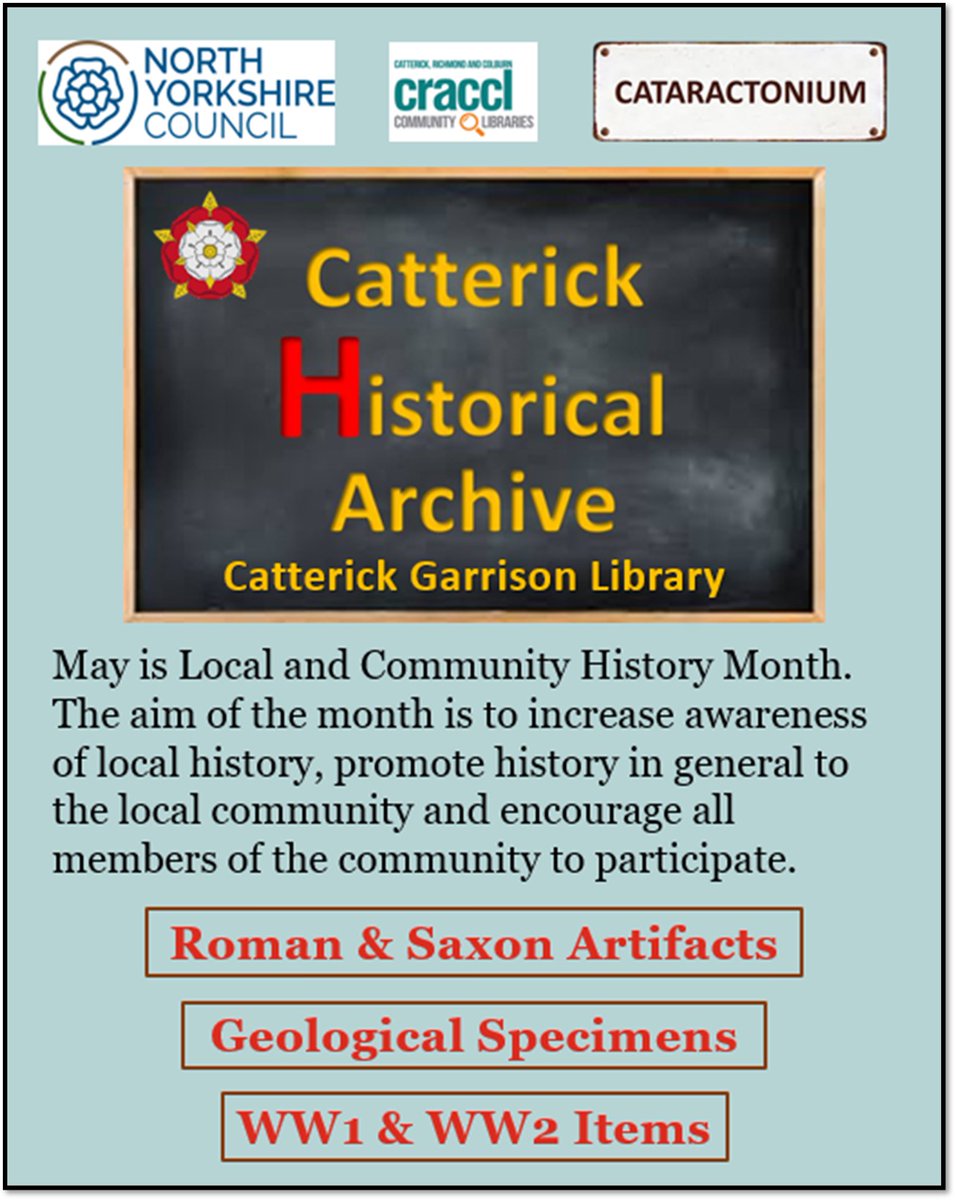 Dive into the past and be inspired by the stories that shape our community through Catterick Historical Archive's exhibition to mark Local and Community History month. There's something for everyone to discover. Just drop in to Catterick Library to browse the exhibition!